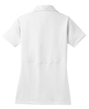 Rear View of White Sport-Tek Women's Micropique Sport-Wick Polo. LST650