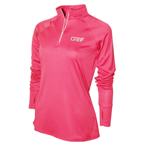 Greif PINK - XTREME-TEK™ UPF 50+ RUNNERS Quarter Zip with EMB Logo Ladies (MIN 12)