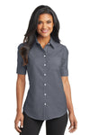 Port Authority® - Short Sleeve SuperPro™ Oxford Shirt with Greif Embroidery Logo - Ladies