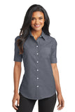 Port Authority® - Short Sleeve SuperPro™ Oxford Shirt with Greif Embroidery Logo - Ladies