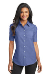 Port Authority® - Short Sleeve SuperPro™ Oxford Shirt with Greif Embroidery Logo - Ladies
