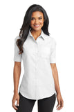 Port Authority® - Short Sleeve SuperPro™ Oxford Shirt with Greif Embroidery Logo - Ladies