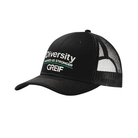 Diversity Makes Us Stronger Snapback Trucker Cap with EMB Logo