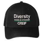 Diversity Makes Us Stronger Snapback Trucker Cap with EMB Logo