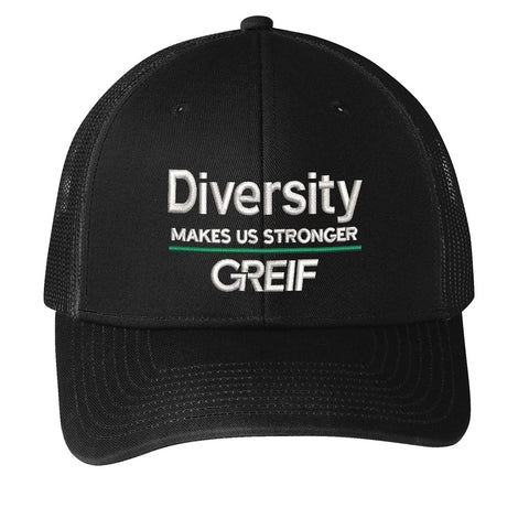 Diversity Makes Us Stronger Snapback Trucker Cap with EMB Logo