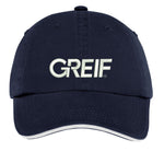 Port Authority® Sandwich Bill Cap with Striped Closure with Greif Embroidery Logo