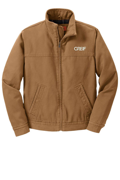 CornerStone® - WASHED Duck Cloth Flannel-Lined Work Jacket with Greif Embroidery Logo - Men's