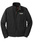 CornerStone® - WASHED Duck Cloth Insulated Hooded Work Jacket with Greif Embroidery Logo - Men's