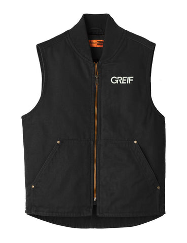 CornerStone® - WASHED Duck Cloth Work Vest with Greif Embroidery Logo - Men's