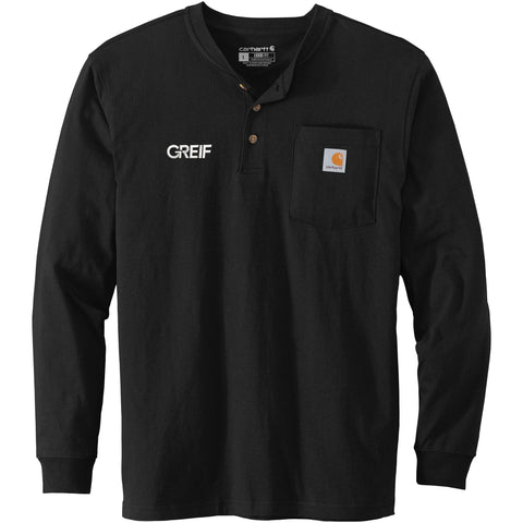 Carhartt® Long Sleeve Henley T-Shirt with Greif Embroidery Logo - Men's