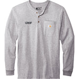 Carhartt® Long Sleeve Henley T-Shirt with Greif Embroidery Logo - Men's