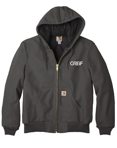Carhartt® -  Quilted-Flannel-Lined Duck Active Jacket with Greif Embroidery Logo - Men's