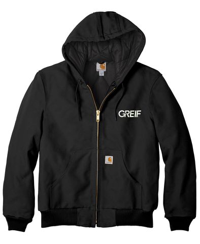 Carhartt®- TALL Quilted-Flannel-Lined Duck Active Jac with Greif EMB Logo - Men's