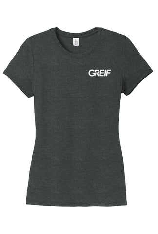 District Made® - 4.5 oz Blended Perfect Tri® Crew Tee with Greif Printed Logo - Ladies
