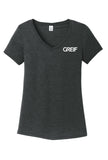 District Made® - 4.5 oz Blended Perfect Tri® V-Neck Tee with Greif Printed Logo - Ladies