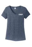 District Made® - 4.5 oz Blended Perfect Tri® V-Neck Tee with Greif Printed Logo - Ladies