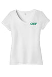 District Made® - 4.5 oz Blended Perfect Tri® V-Neck Tee with Greif Printed Logo - Ladies