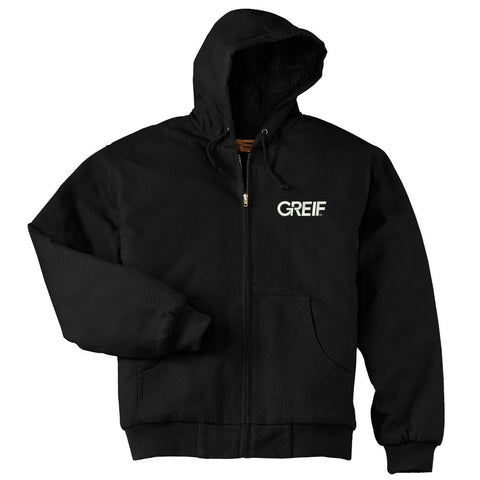 Cornerstone® - Duck Cloth Hooded Work Jacket with Greif Embroidery Logo - Men's