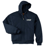 CornerStone® - TALL Duck Cloth HOODED Work Jacket with Greif Embroidery Logo - Men's