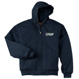 CornerStone® - TALL Duck Cloth HOODED Work Jacket with Greif Embroidery Logo - Men's