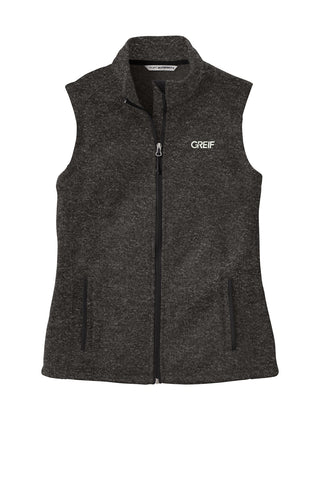 Port Authority ® Sweater Fleece Vest with Greif Embroidery Logo - Ladies