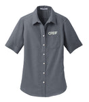 Port Authority® - Short Sleeve SuperPro™ Oxford Shirt with Greif Embroidery Logo - Ladies