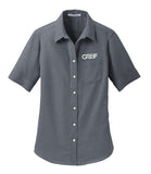 Port Authority® - Short Sleeve SuperPro™ Oxford Shirt with Greif Embroidery Logo - Ladies
