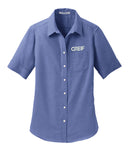 Port Authority® - Short Sleeve SuperPro™ Oxford Shirt with Greif Embroidery Logo - Ladies