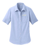 Port Authority® - Short Sleeve SuperPro™ Oxford Shirt with Greif Embroidery Logo - Ladies