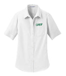 Port Authority® - Short Sleeve SuperPro™ Oxford Shirt with Greif Embroidery Logo - Ladies