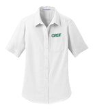 Port Authority® - Short Sleeve SuperPro™ Oxford Shirt with Greif Embroidery Logo - Ladies
