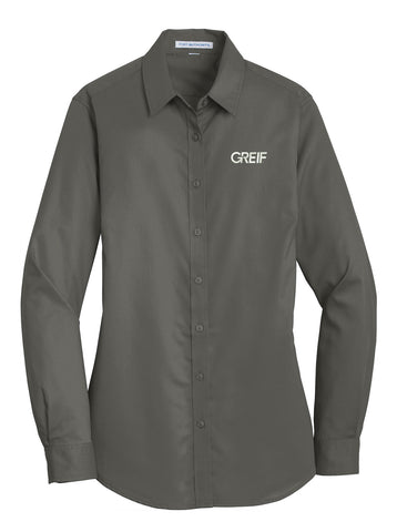 Port Authority® - SuperPro™ Twill Shirt with Greif Embroidery Logo - LADIES