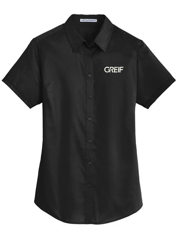 Port Authority® - Short Sleeve SuperPro™ Twill Shirt with Greif Logo - Ladies