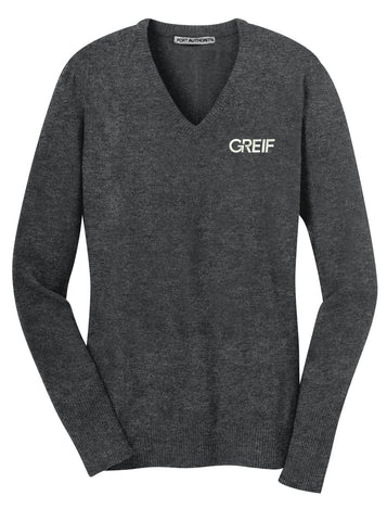 Port Authority® - V-Neck Sweater with Greif Logo - Ladies