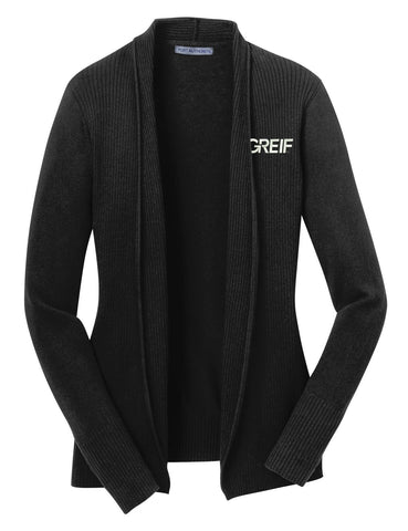 Port Authority® - Open Front Cardigan Sweater with Greif Logo - Ladies