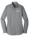 Port Authority® - LONG SLEEVE Carefree Poplin Shirt with Greif Logo - Ladies