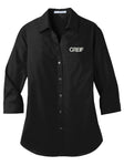 Port Authority® - 3/4-Sleeve Carefree Poplin Shirt with Greif Logo - Ladies