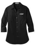 Port Authority® - 3/4-Sleeve Carefree Poplin Shirt with Greif Logo - Ladies