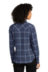 Port Authority Ladies Long Sleeve Ombre Plaid Shirt