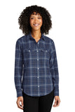 Port Authority Ladies Long Sleeve Ombre Plaid Shirt