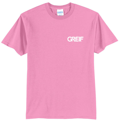 Greif PINK - 5.5 oz. 50/50 Pink T-Shirt with Greif Print Logo