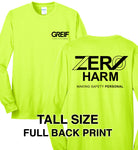 Zero Harm - TALL LONG-SLEEVE Cotton Blend T-Shirt