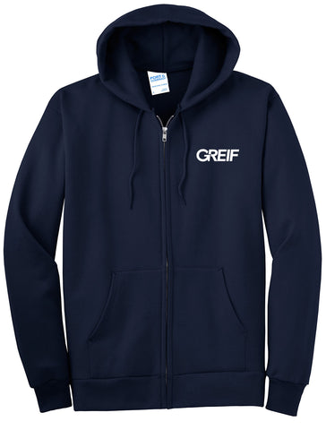 Port & Company® - Essential Fleece Full-Zip Hooded Sweatshirt with Greif Logo - Men's