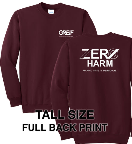 Zero Harm - TALL Essential Fleece Crewneck Sweatshirt