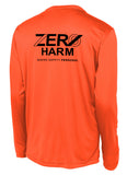 Zero Harm - TALL LONG SLEEVE Performance T-Shirt with Print Logo