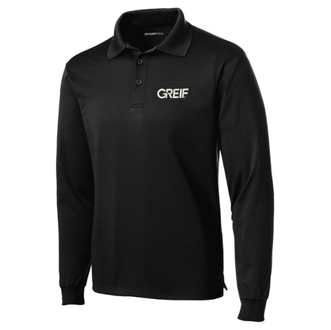 Sport-Tek® - Micropique Sport-Wick® Polo LONG-SLEEVE with Greif Embroidery Logo - Men's