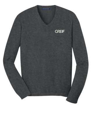 Port Authority® - V-Neck Sweater with Greif Logo - Men's