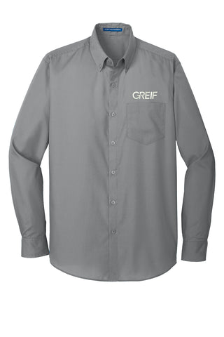 Port Authority® - LONG SLEEVE Carefree Poplin Shirt with Greif Logo - Men's