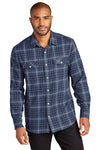 Port Authority Long Sleeve Ombre Plaid Shirt